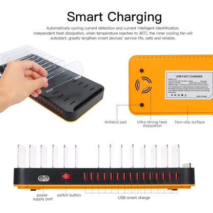 WLX-815P 180W 15 Ports USB Fast Charging Dock Smart Charger with Holder, US Plug - Multifunction Charger by PMC Jewellery | Online Shopping South Africa | PMC Jewellery | Buy Now Pay Later Mobicred