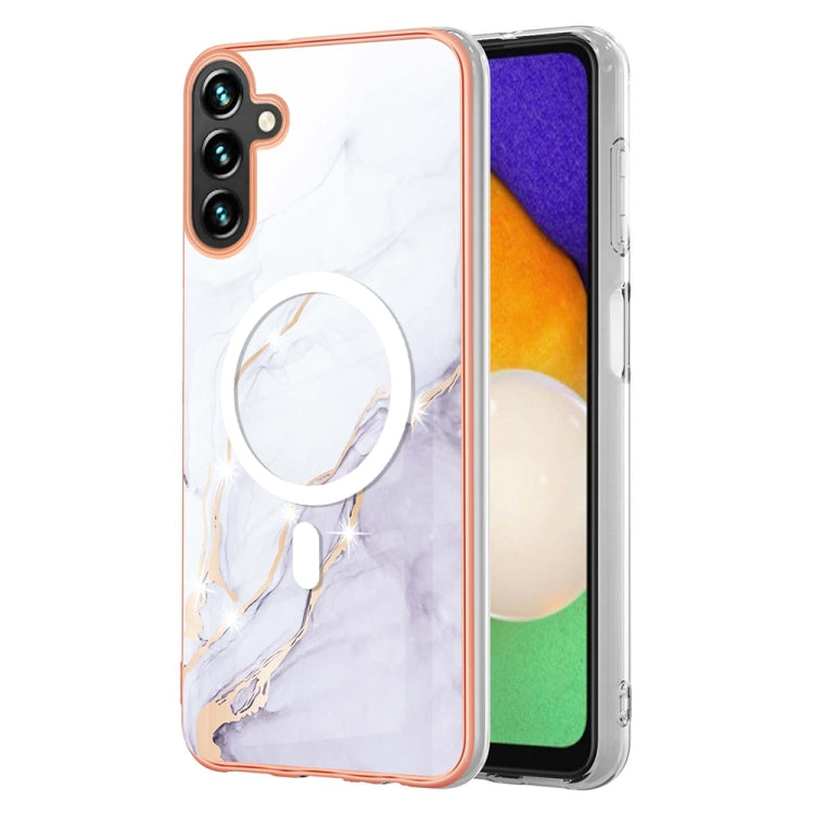 For Samsung Galaxy A54 5G Marble Pattern Dual-side IMD Magsafe TPU Phone Case(White 006) - Galaxy Phone Cases by PMC Jewellery | Online Shopping South Africa | PMC Jewellery