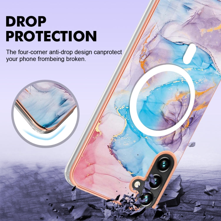 For Samsung Galaxy A54 5G Marble Pattern Dual-side IMD Magsafe TPU Phone Case(Blue Marble) - Galaxy Phone Cases by PMC Jewellery | Online Shopping South Africa | PMC Jewellery