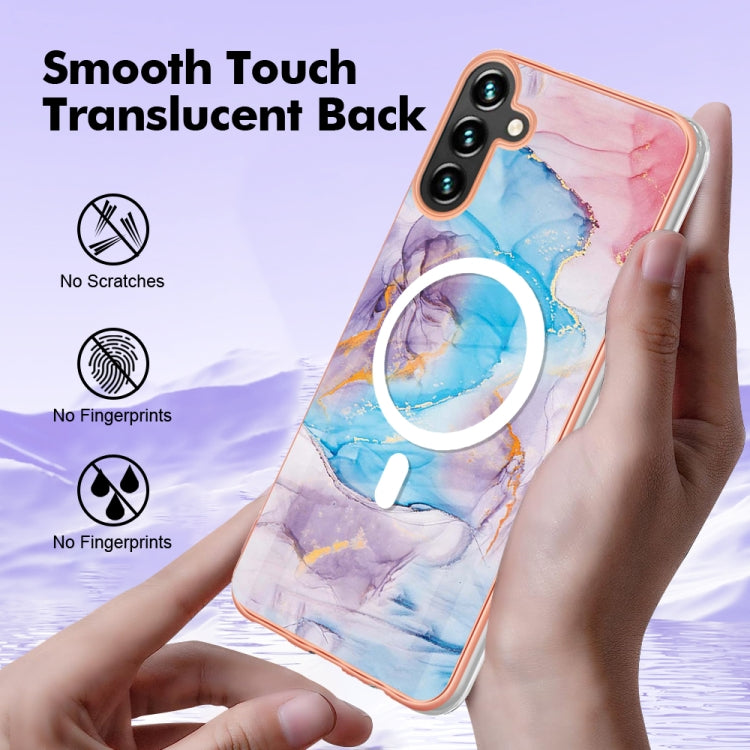 For Samsung Galaxy A54 5G Marble Pattern Dual-side IMD Magsafe TPU Phone Case(Blue Marble) - Galaxy Phone Cases by PMC Jewellery | Online Shopping South Africa | PMC Jewellery