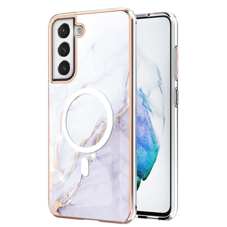 For Samsung Galaxy S21 FE 5G Marble Pattern Dual-side IMD Magsafe TPU Phone Case(White 006) - Galaxy Phone Cases by PMC Jewellery | Online Shopping South Africa | PMC Jewellery