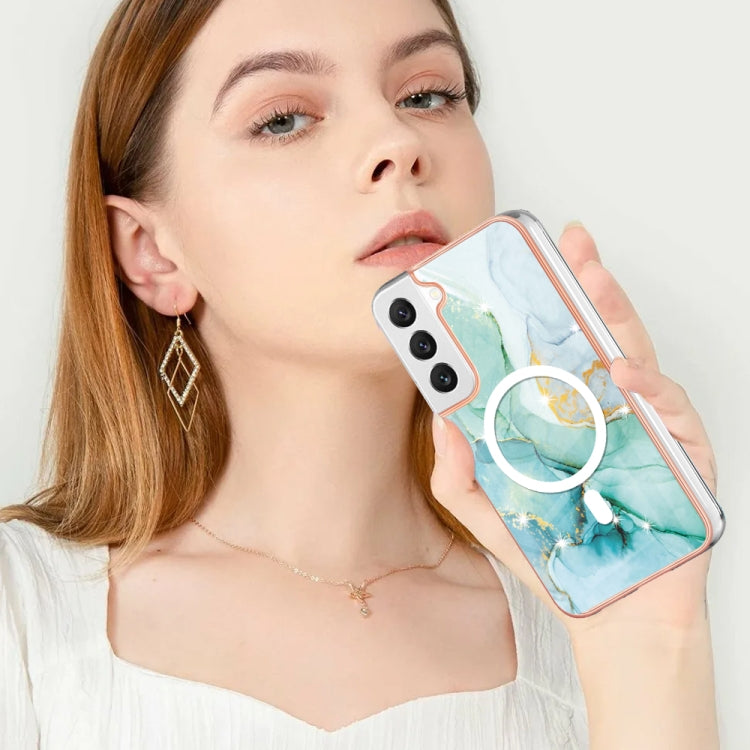 For Samsung Galaxy S22+ 5G Marble Pattern Dual-side IMD Magsafe TPU Phone Case(Green 003) - Galaxy S22+ 5G Cases by PMC Jewellery | Online Shopping South Africa | PMC Jewellery | Buy Now Pay Later Mobicred