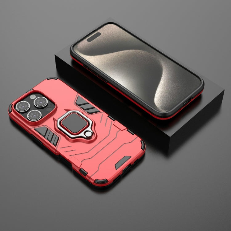 For iPhone 16 Pro Shockproof PC + TPU Holder Phone Case(Red) - iPhone 16 Pro Cases by PMC TechLife | Online Shopping South Africa | PMC TechLife | Buy Now Pay Later Mobicred