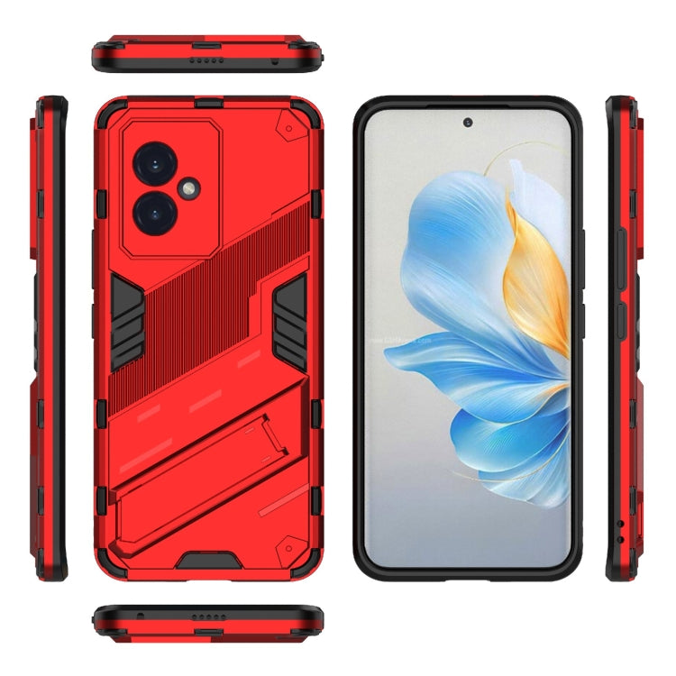 For Honor 100 5G Punk Armor 2 in 1 PC + TPU Phone Case with Holder(Red) - Honor Cases by PMC Jewellery | Online Shopping South Africa | PMC Jewellery | Buy Now Pay Later Mobicred