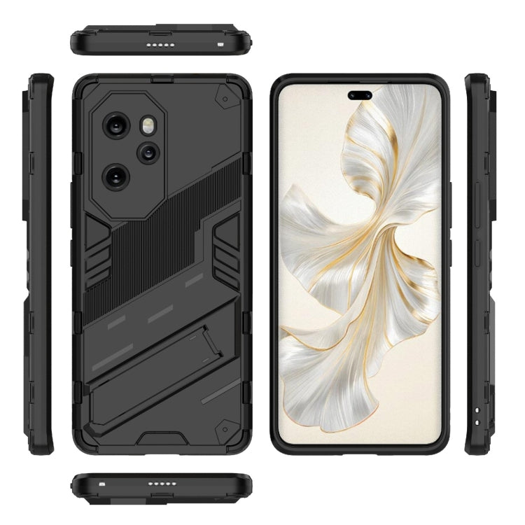 For Honor 100 Pro 5G Punk Armor 2 in 1 PC + TPU Phone Case with Holder(Black) - Honor Cases by PMC Jewellery | Online Shopping South Africa | PMC Jewellery | Buy Now Pay Later Mobicred