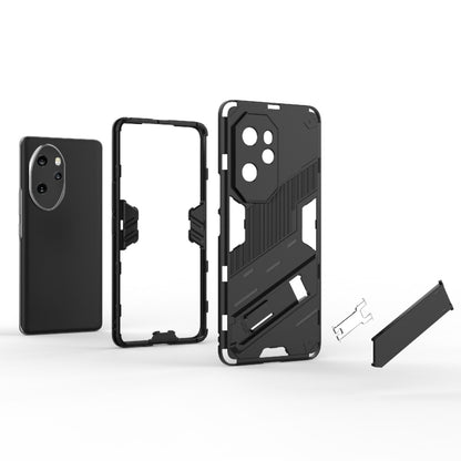 For Honor 100 Pro 5G Punk Armor 2 in 1 PC + TPU Phone Case with Holder(Black) - Honor Cases by PMC Jewellery | Online Shopping South Africa | PMC Jewellery | Buy Now Pay Later Mobicred