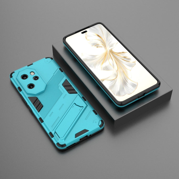 For Honor 100 Pro 5G Punk Armor 2 in 1 PC + TPU Phone Case with Holder(Blue) - Honor Cases by PMC Jewellery | Online Shopping South Africa | PMC Jewellery | Buy Now Pay Later Mobicred