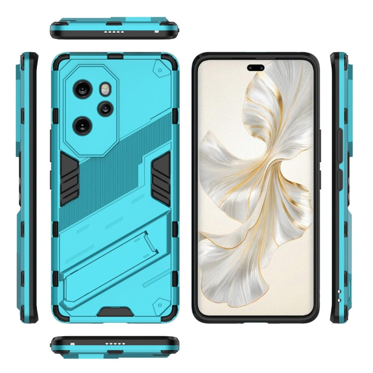 For Honor 100 Pro 5G Punk Armor 2 in 1 PC + TPU Phone Case with Holder(Blue) - Honor Cases by PMC Jewellery | Online Shopping South Africa | PMC Jewellery | Buy Now Pay Later Mobicred