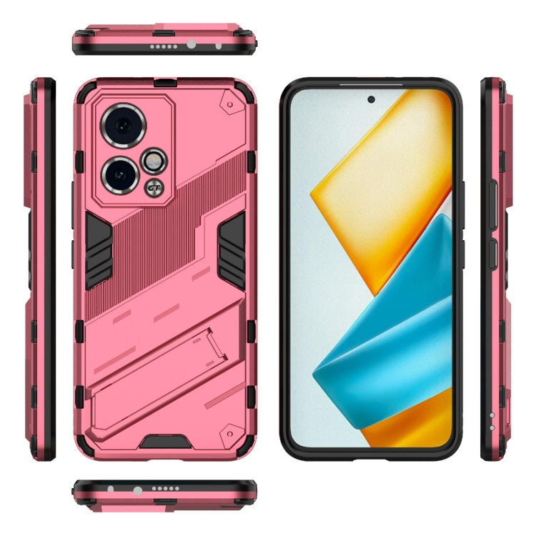 For Honor 90 GT 5G Punk Armor 2 in 1 PC + TPU Phone Case with Holder(Light Red) - Honor Cases by PMC Jewellery | Online Shopping South Africa | PMC Jewellery | Buy Now Pay Later Mobicred