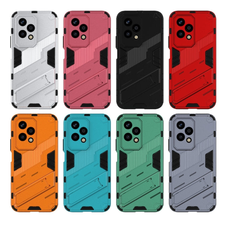 For Honor 200 Lite Global Punk Armor 2 in 1 PC + TPU Phone Case with Holder(White) - Honor Cases by PMC TechLife | Online Shopping South Africa | PMC TechLife | Buy Now Pay Later Mobicred