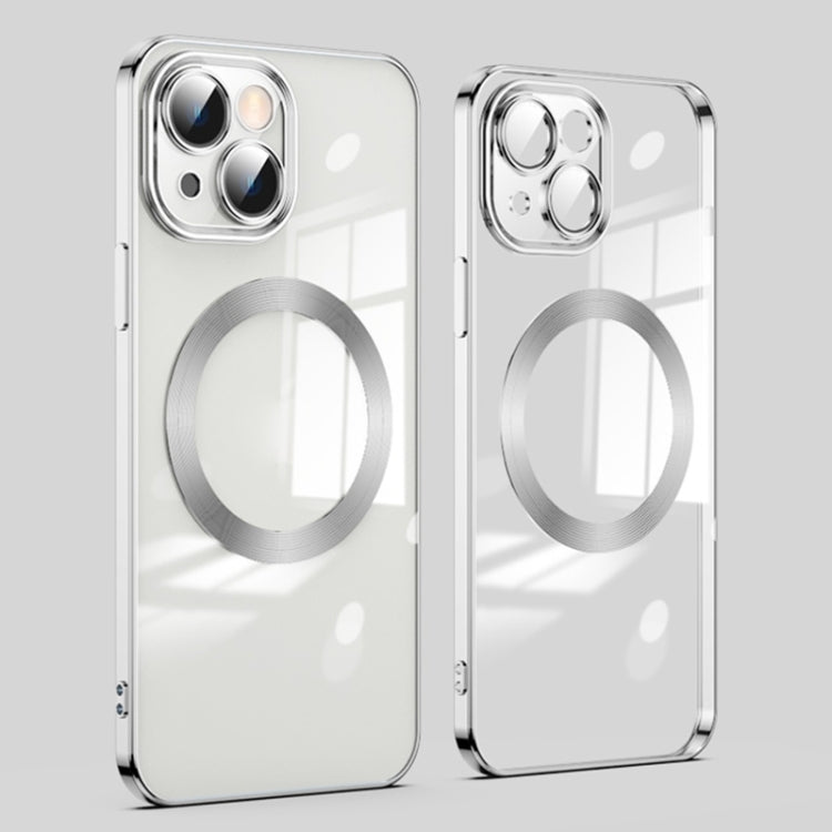 For iPhone 15 Plus Lens Protector MagSafe Electroplated Phone Case(Silver) - iPhone 15 Plus Cases by PMC TechLife | Online Shopping South Africa | PMC TechLife