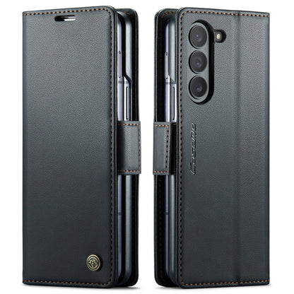 For Samsung Galaxy Z Fold5 CaseMe 023 Butterfly Buckle Litchi Texture RFID Anti-theft Leather Phone Case(Black) - Galaxy Z Fold5 Cases by CaseMe | Online Shopping South Africa | PMC Jewellery | Buy Now Pay Later Mobicred