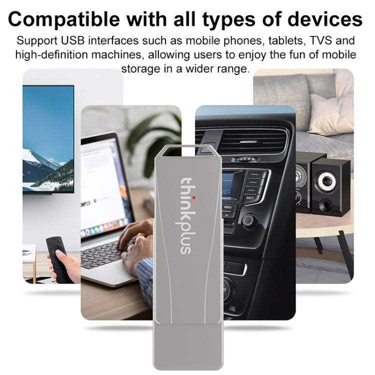 Lenovo Thinkplus USB 3.0 Rotating Flash Drive, Memory:256GB(Silver) - USB Flash Drives by Lenovo | Online Shopping South Africa | PMC Jewellery | Buy Now Pay Later Mobicred