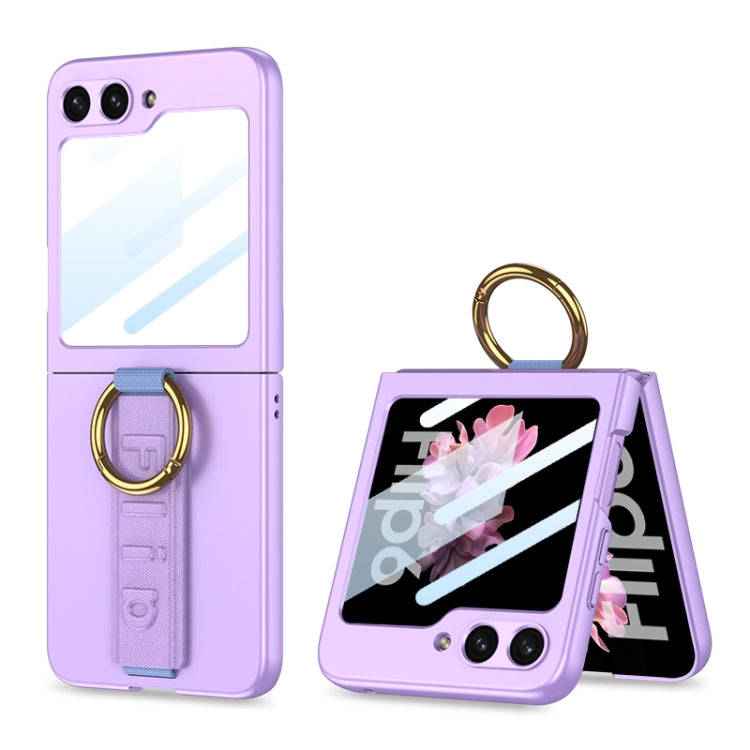 For Samsung Galaxy Z Flip6 GKK Integrated Ultrathin Shockproof Phone Case with Ring Wrist Strap(Purple) - Galaxy Phone Cases by GKK | Online Shopping South Africa | PMC Jewellery | Buy Now Pay Later Mobicred