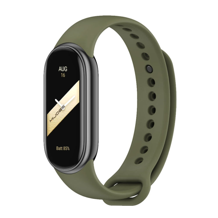 For Xiaomi Mi Band 8 Mijobs Solid Color Silicone Watch Band(Army Green) - Watch Bands by MIJOBS | Online Shopping South Africa | PMC Jewellery