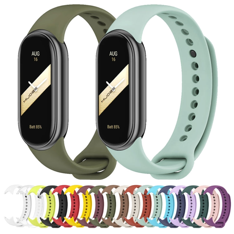 For Xiaomi Mi Band 8 Mijobs Solid Color Silicone Watch Band(Army Green) - Watch Bands by MIJOBS | Online Shopping South Africa | PMC Jewellery