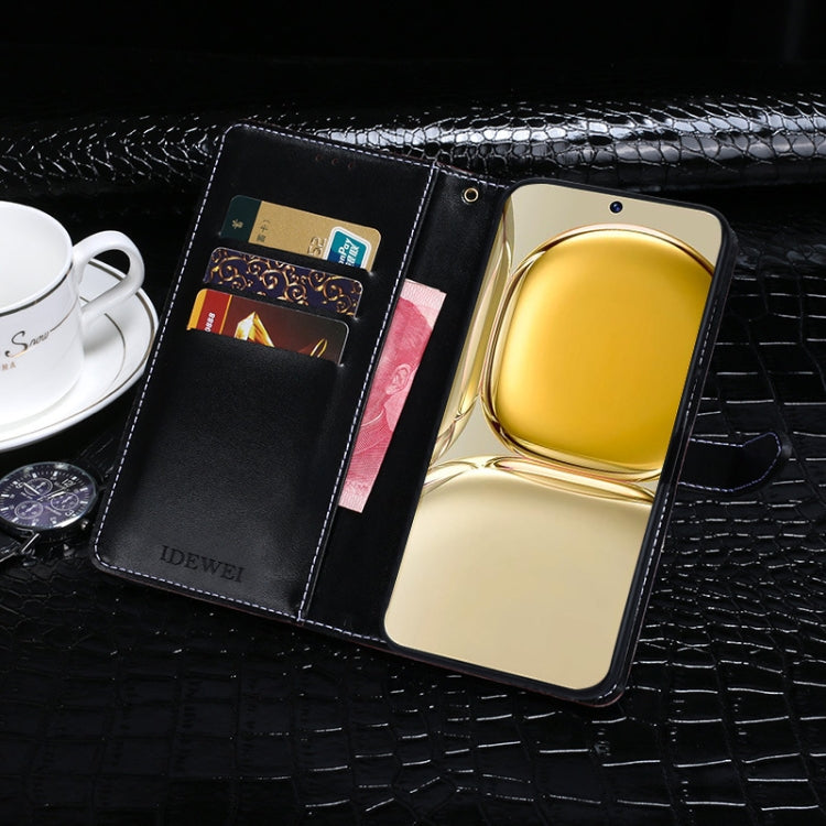 For vivo X100 idewei Crocodile Texture Leather Phone Case(Dark Blue) - vivo Cases by idewei | Online Shopping South Africa | PMC Jewellery | Buy Now Pay Later Mobicred