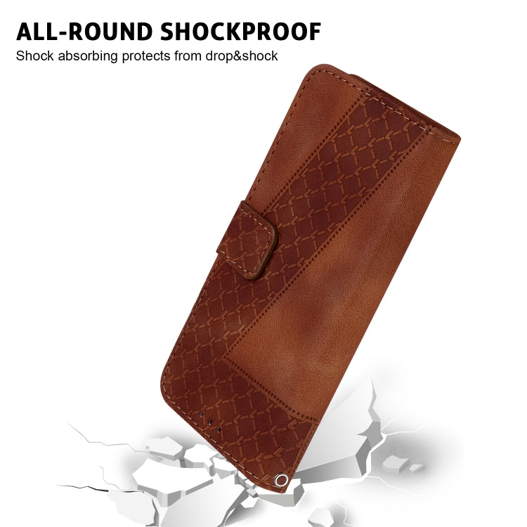 For iPhone SE 2024 Seven-shaped Embossed Leather Phone Case(Brown) - More iPhone Cases by PMC Jewellery | Online Shopping South Africa | PMC Jewellery | Buy Now Pay Later Mobicred