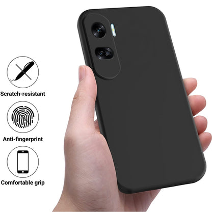 For Honor 90 Lite / X50i Pure Color Liquid Silicone Shockproof Phone Case(Black) - Honor Cases by PMC Jewellery | Online Shopping South Africa | PMC Jewellery | Buy Now Pay Later Mobicred