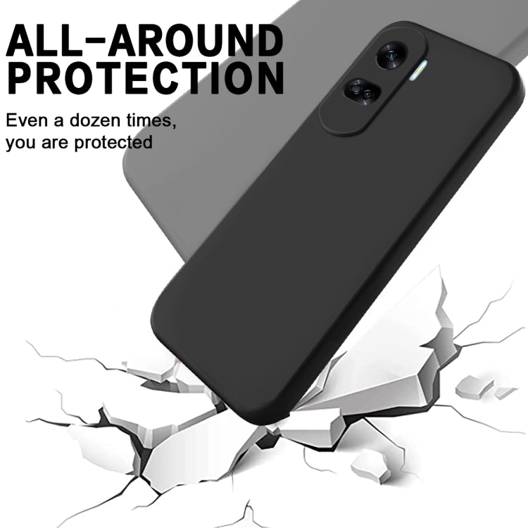 For Honor 90 Lite / X50i Pure Color Liquid Silicone Shockproof Phone Case(Black) - Honor Cases by PMC Jewellery | Online Shopping South Africa | PMC Jewellery | Buy Now Pay Later Mobicred