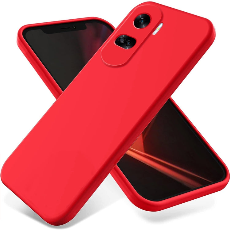 For Honor 90 Lite / X50i Pure Color Liquid Silicone Shockproof Phone Case(Red) - Honor Cases by PMC TechLife | Online Shopping South Africa | PMC TechLife | Buy Now Pay Later Mobicred