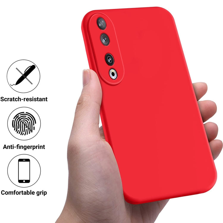For Honor 90 Pure Color Liquid Silicone Shockproof Phone Case(Red) - Honor Cases by PMC TechLife | Online Shopping South Africa | PMC TechLife | Buy Now Pay Later Mobicred