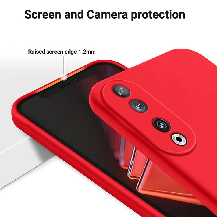 For Honor 90 Pure Color Liquid Silicone Shockproof Phone Case(Red) - Honor Cases by PMC TechLife | Online Shopping South Africa | PMC TechLife | Buy Now Pay Later Mobicred