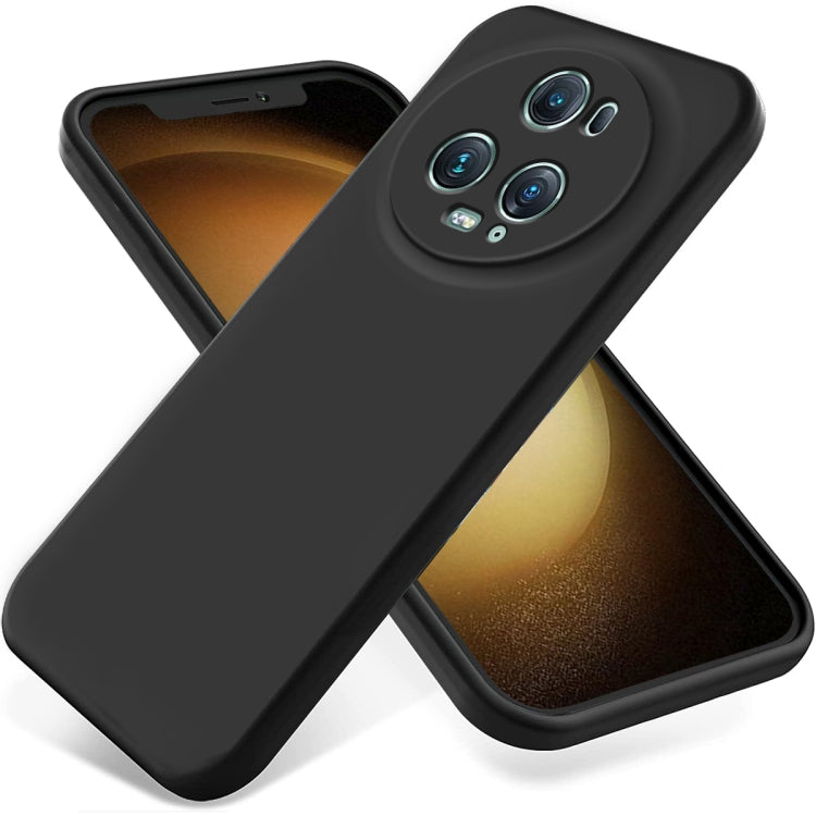 For Honor Magic5 Pro Solid Color Liquid Silicone Dropproof Full Coverage Phone Case(Black) - Honor Cases by PMC TechLife | Online Shopping South Africa | PMC TechLife | Buy Now Pay Later Mobicred