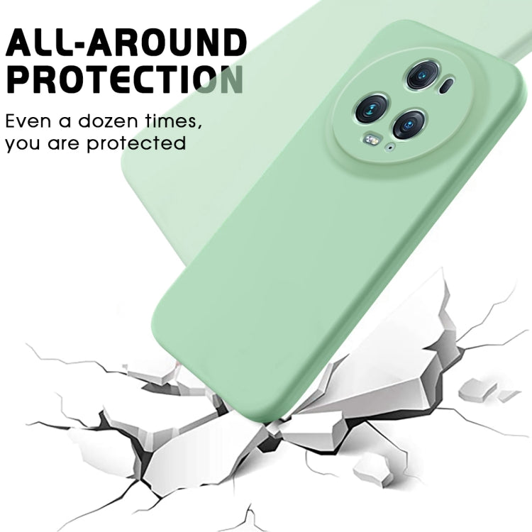 For Honor Magic5 Pro Pure Color Liquid Silicone Shockproof Phone Case(Green) - Honor Cases by PMC TechLife | Online Shopping South Africa | PMC TechLife | Buy Now Pay Later Mobicred