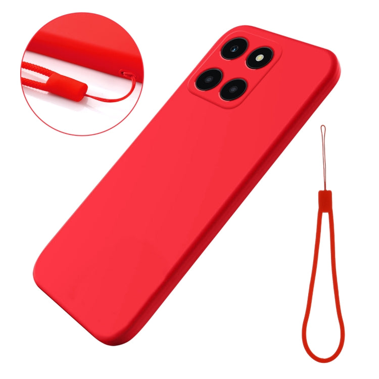 For Honor X6a Pure Color Liquid Silicone Shockproof Phone Case(Red) - Honor Cases by PMC Jewellery | Online Shopping South Africa | PMC Jewellery | Buy Now Pay Later Mobicred