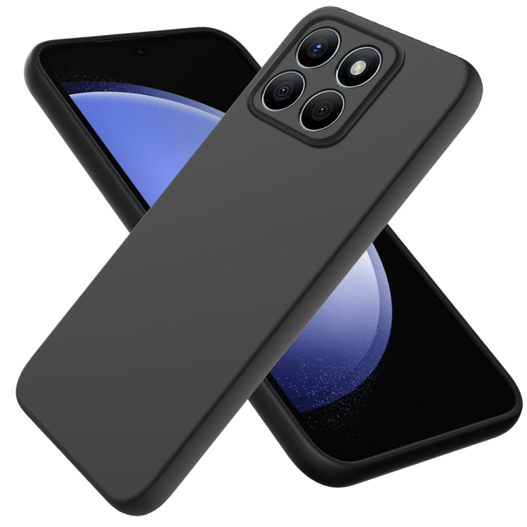 For Honor X8b Solid Color Liquid Silicone Dropproof Full Coverage Phone Case(Black) - Honor Cases by PMC TechLife | Online Shopping South Africa | PMC TechLife | Buy Now Pay Later Mobicred