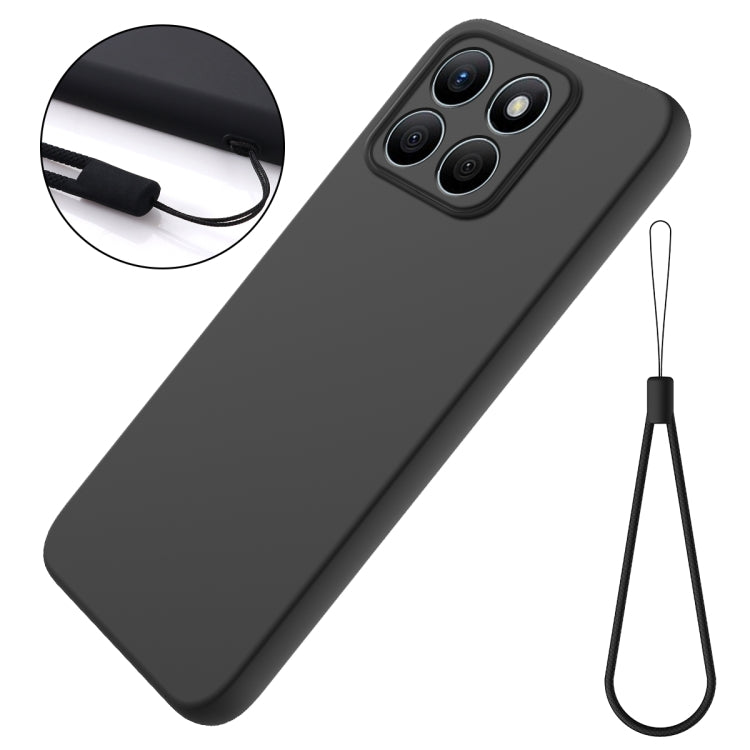 For Honor X8b Solid Color Liquid Silicone Dropproof Full Coverage Phone Case(Black) - Honor Cases by PMC TechLife | Online Shopping South Africa | PMC TechLife | Buy Now Pay Later Mobicred