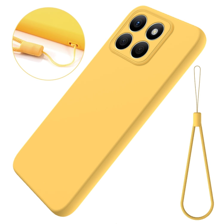 For Honor X8b Pure Color Liquid Silicone Shockproof Phone Case(Yellow) - Honor Cases by PMC TechLife | Online Shopping South Africa | PMC TechLife | Buy Now Pay Later Mobicred
