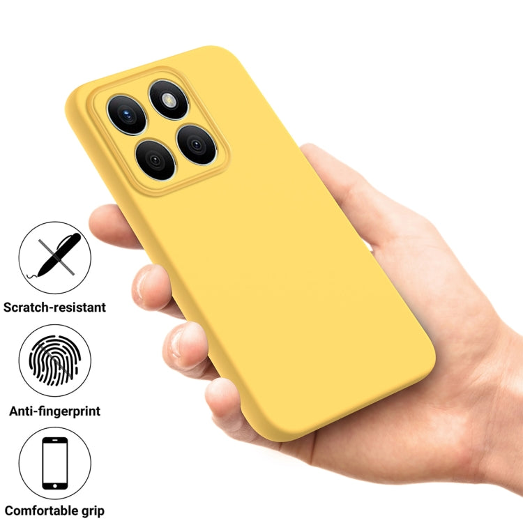 For Honor X8b Pure Color Liquid Silicone Shockproof Phone Case(Yellow) - Honor Cases by PMC TechLife | Online Shopping South Africa | PMC TechLife | Buy Now Pay Later Mobicred