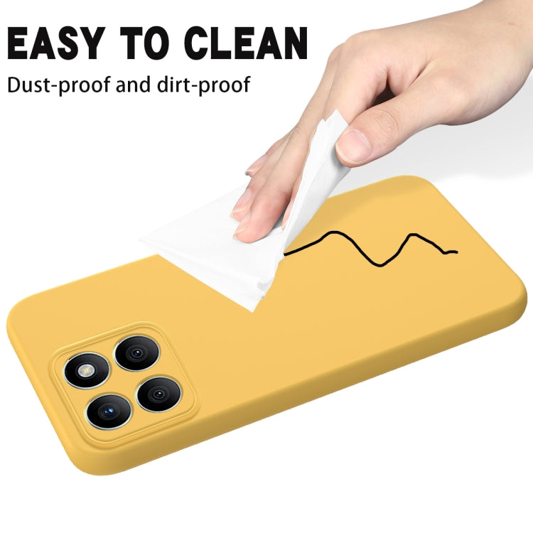 For Honor X8b Pure Color Liquid Silicone Shockproof Phone Case(Yellow) - Honor Cases by PMC TechLife | Online Shopping South Africa | PMC TechLife | Buy Now Pay Later Mobicred