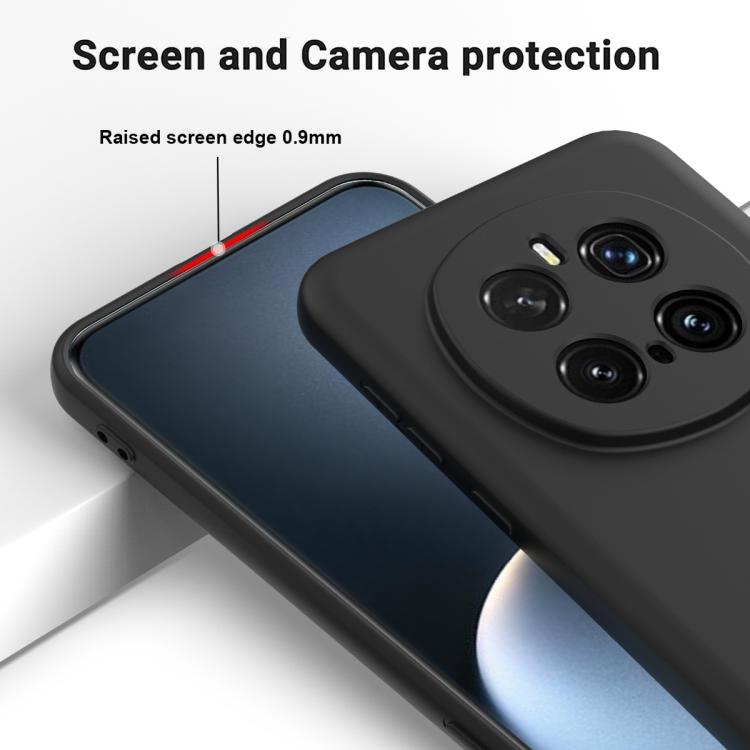 For Honor Magic7 Pro Solid Color Liquid Silicone Dropproof Full Coverage Phone Case(Black) - free shipping - PMC TechLife - Order now!