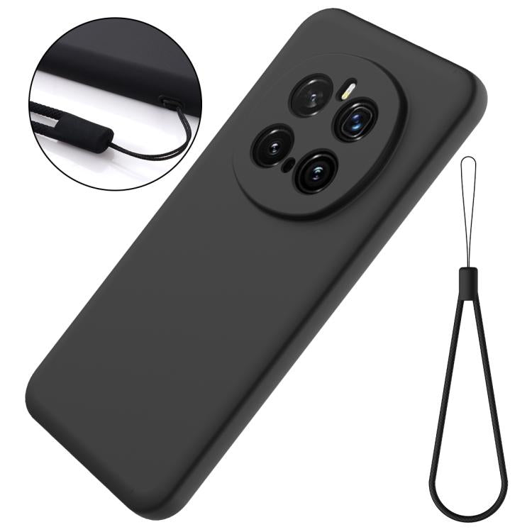 For Honor Magic7 Pro Solid Color Liquid Silicone Dropproof Full Coverage Phone Case(Black) - free shipping - PMC TechLife - Order now!