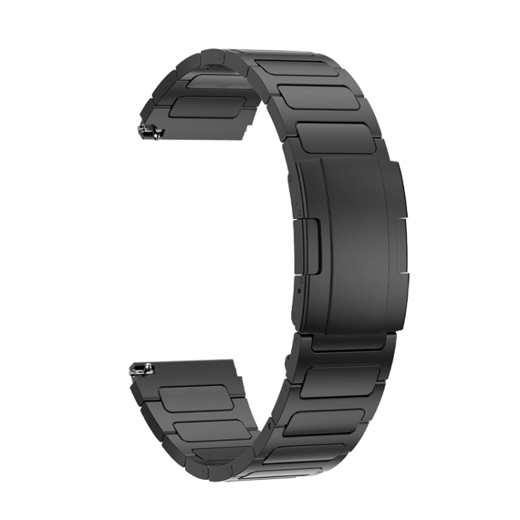 22mm Three Strains Uplift Turtle Buckle Titanium Metal Watch Band(Black) - free shipping - PMC TechLife - Order now!