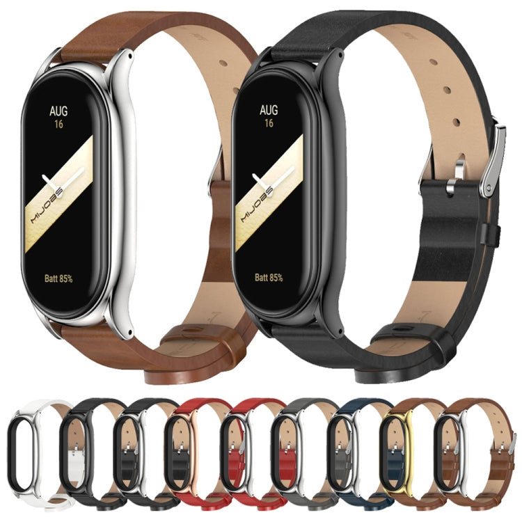 For Xiaomi Mi Band 8 Mijobs Plus Case Microfiber PU Leather Watch Band(White Silver) - free shipping - PMc TechLife - Order now!