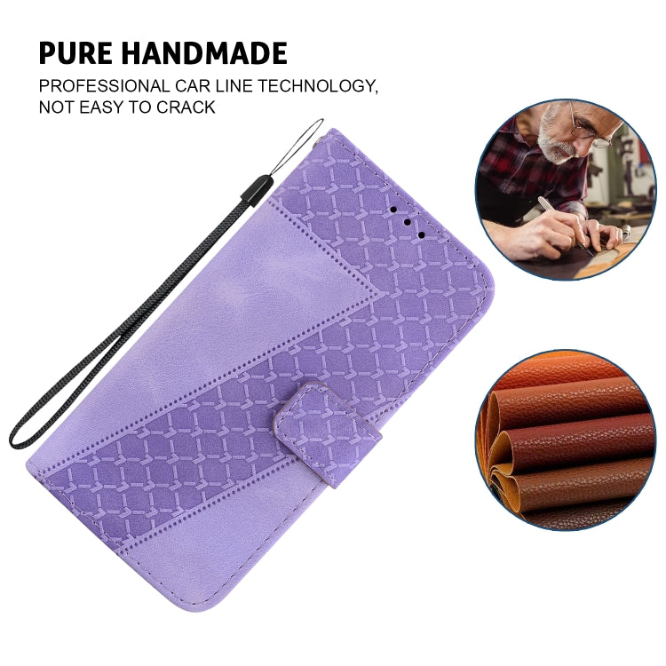 For Honor Magic6 Pro Seven-shaped Embossed Leather Phone Case(Purple) - Honor Cases by PMC Jewellery | Online Shopping South Africa | PMC Jewellery | Buy Now Pay Later Mobicred