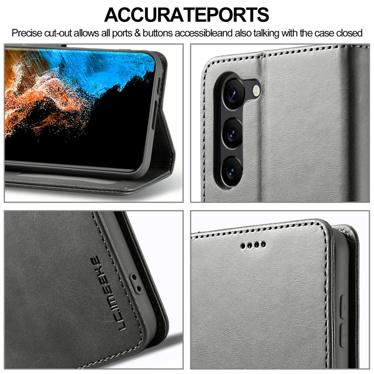For Samsung Galaxy S24+ 5G LC.IMEEKE Calf Texture Leather Phone Case(Grey) - free shipping - PMC Jewellery - Order now!
