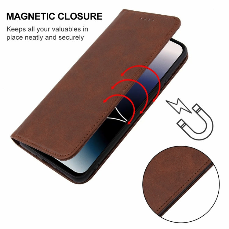 For Ulefone Note 16 Pro Magnetic Closure Leather Phone Case(Brown) - Ulefone Cases by PMC Jewellery | Online Shopping South Africa | PMC Jewellery | Buy Now Pay Later Mobicred