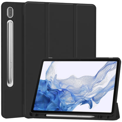 For Samsung Galaxy Tab S9 3-Fold Pure Color TPU Smart Leather Tablet Case with Pen Slot(Black) - Galaxy Tab S9 Cases by PMC Jewellery | Online Shopping South Africa | PMC Jewellery | Buy Now Pay Later Mobicred