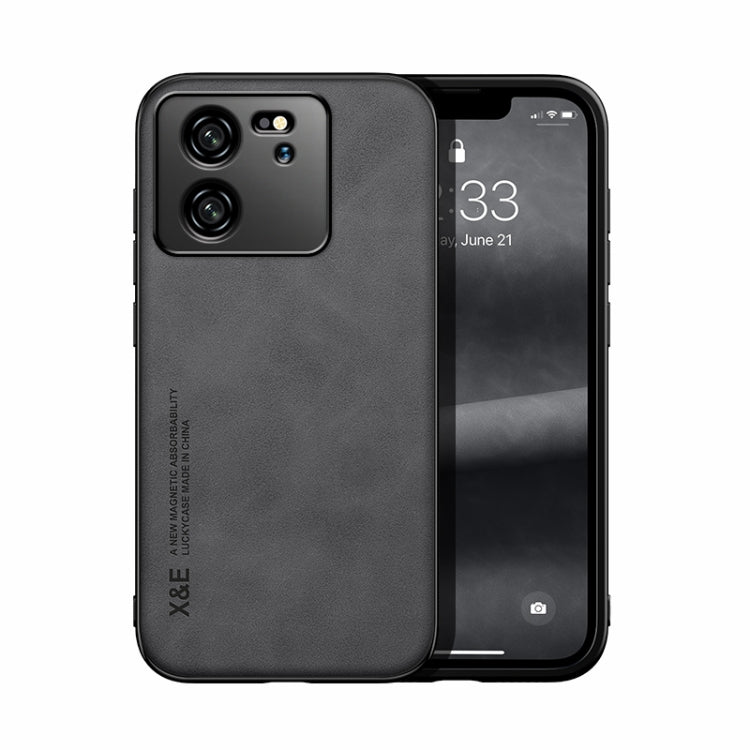 For Xiaomi Redmi K60 Ultra Skin Feel Magnetic Leather Back Phone Case(Dark Grey) - Redmi K60 Ultra Cases by PMC Jewellery | Online Shopping South Africa | PMC Jewellery | Buy Now Pay Later Mobicred