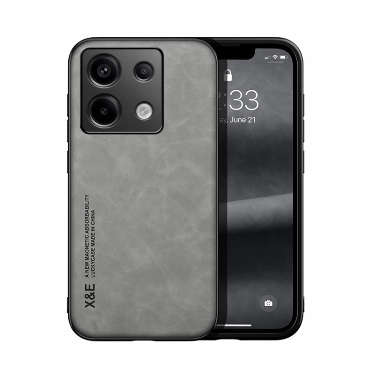 For Xiaomi Redmi Note 13 Pro 5G Skin Feel Magnetic Leather Back Phone Case(Light Grey) - Note 13 Pro Cases by PMC Jewellery | Online Shopping South Africa | PMC Jewellery | Buy Now Pay Later Mobicred