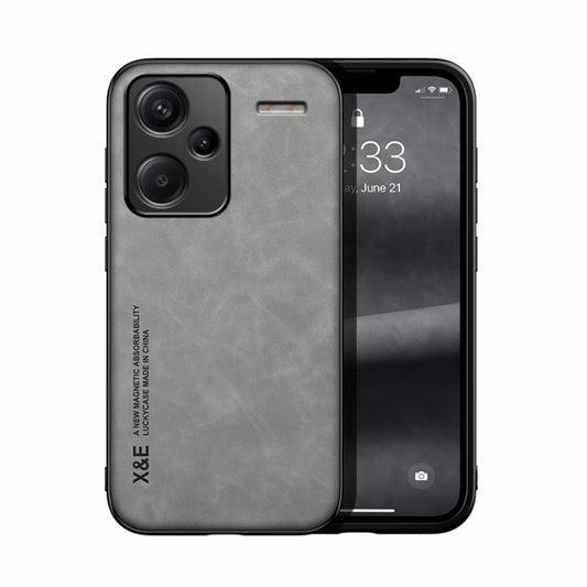 For Xiaomi Redmi Note 13 Pro+ 5G Skin Feel Magnetic Leather Back Phone Case(Light Grey) - Note 13 Pro+ Cases by PMC Jewellery | Online Shopping South Africa | PMC Jewellery | Buy Now Pay Later Mobicred