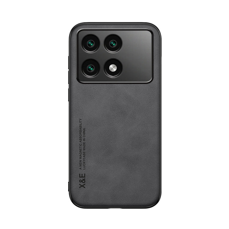 For Xiaomi Redmi K70E Skin Feel Magnetic Leather Back Phone Case(Dark Grey) - K70E Cases by PMC Jewellery | Online Shopping South Africa | PMC Jewellery | Buy Now Pay Later Mobicred