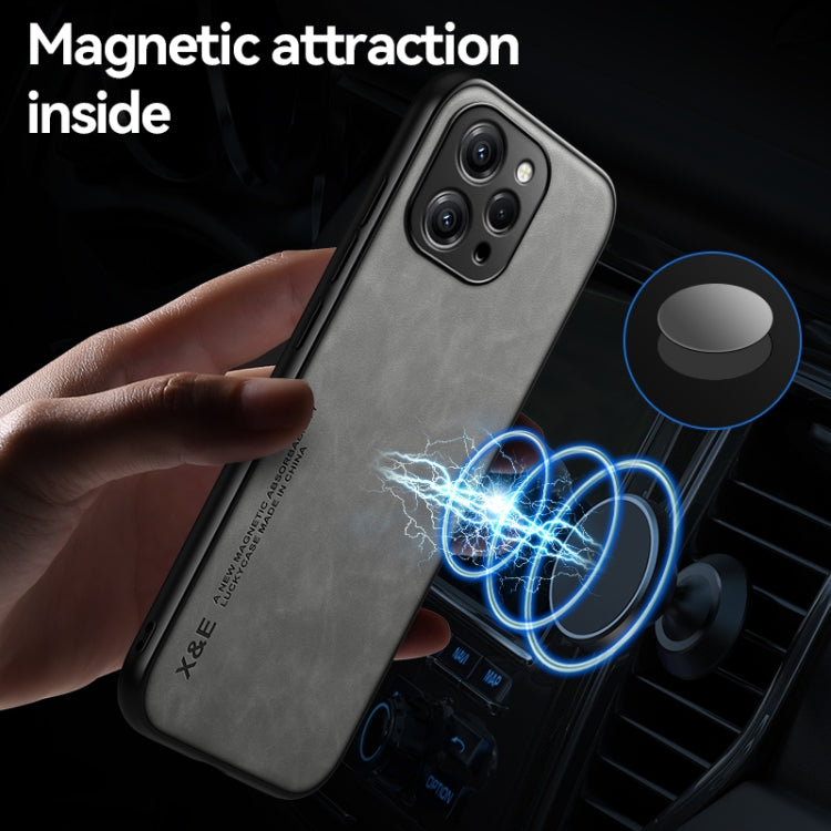 For Xiaomi Redmi 13C Skin Feel Magnetic Leather Back Phone Case(Dark Grey) - 13C Cases by PMC TechLife | Online Shopping South Africa | PMC TechLife | Buy Now Pay Later Mobicred