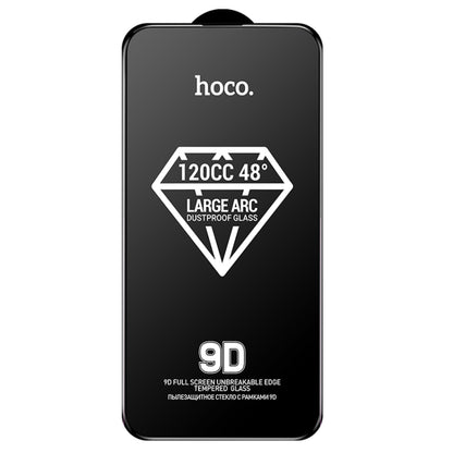 For iPhone 16 Plus hoco A34 9D Large Arc Dustproof Diamond Tempered Glass Film - iPhone 16 Plus Tempered Glass by hoco | Online Shopping South Africa | PMC Jewellery | Buy Now Pay Later Mobicred