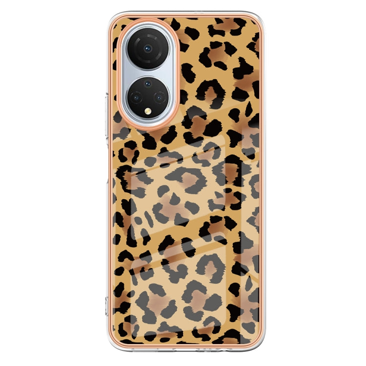 For Honor X7 Electroplating Marble Dual-side IMD Phone Case(Leopard Print) - Honor Cases by PMC TechLife | Online Shopping South Africa | PMC TechLife | Buy Now Pay Later Mobicred